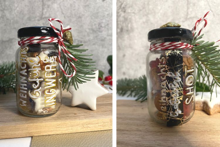 DIY Weihnachts-Shot - Gläser mit Weihnachts-Süßigkeiten für Weihnachtsgefühl