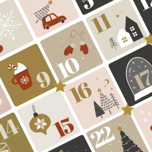 Adventskalender Zahlen mit verschiedenen Weihnachtsmotiven -Adventskalender für Erwachsene